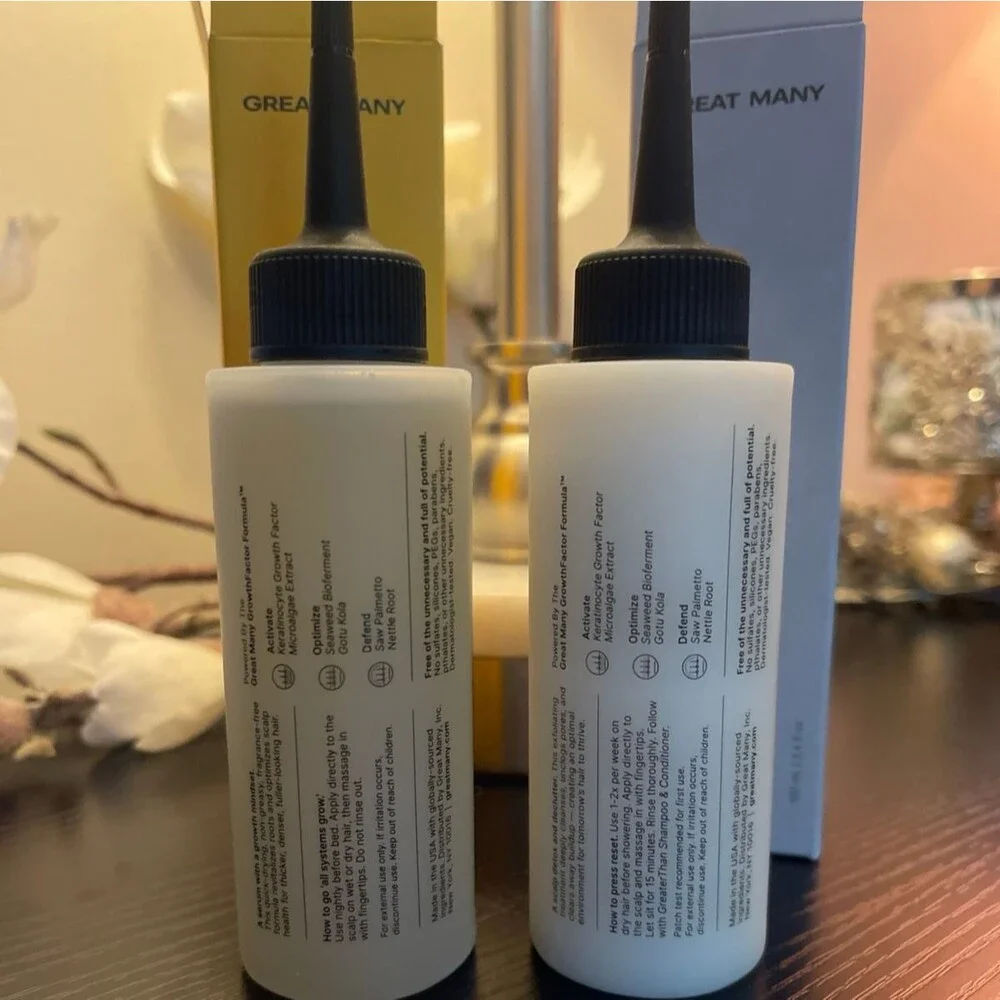 Great Many Densifying Serum and RootReset Scalp Treatment BNIB (3.4 oz each)